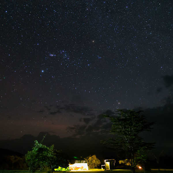 キャンプ地での一枚／まさに満天の星空でした。