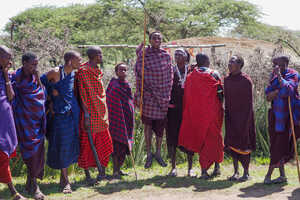 ンゴロンゴロにはマサイの人々も暮らす